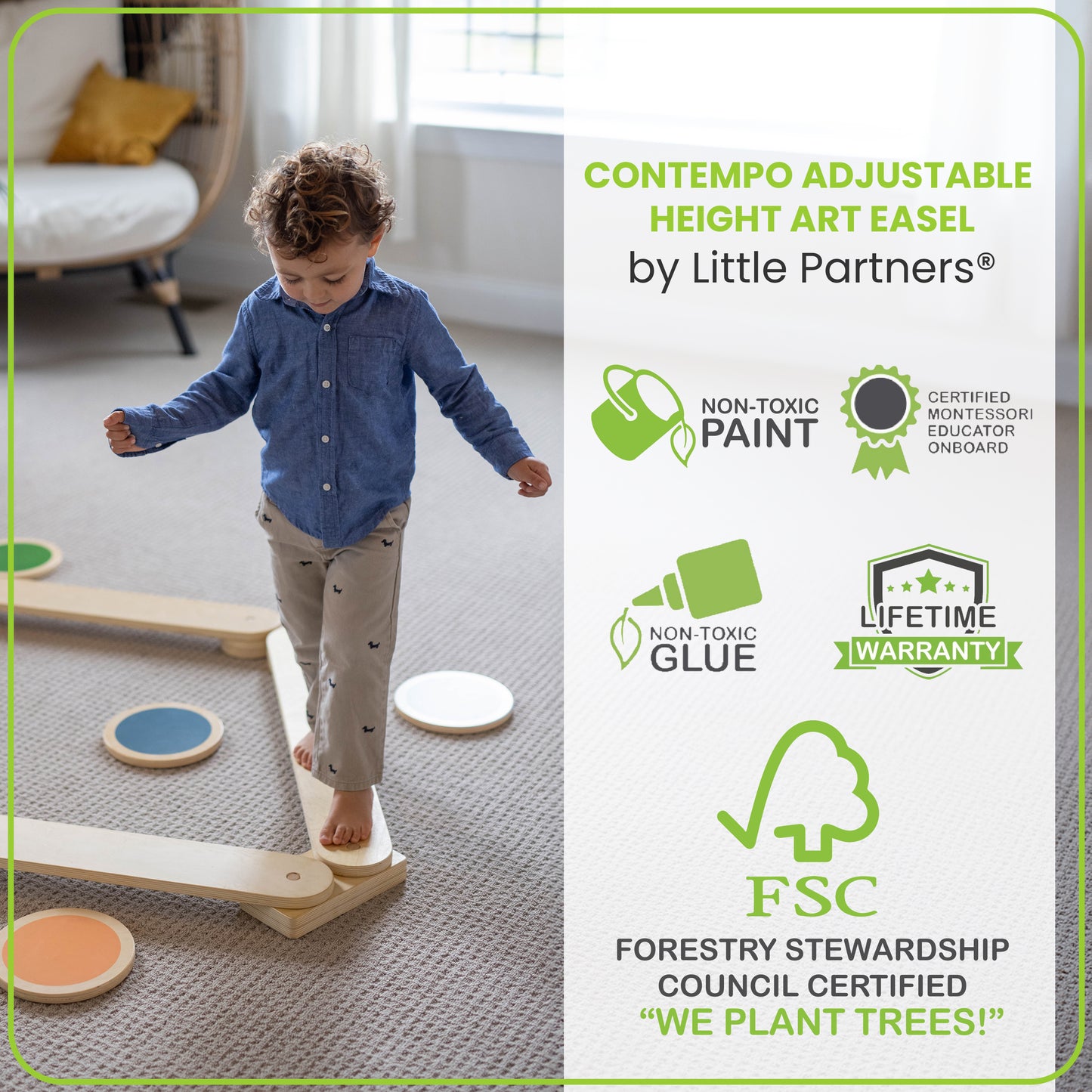 Montessori Toddler Balance Beam and Stepping Stones