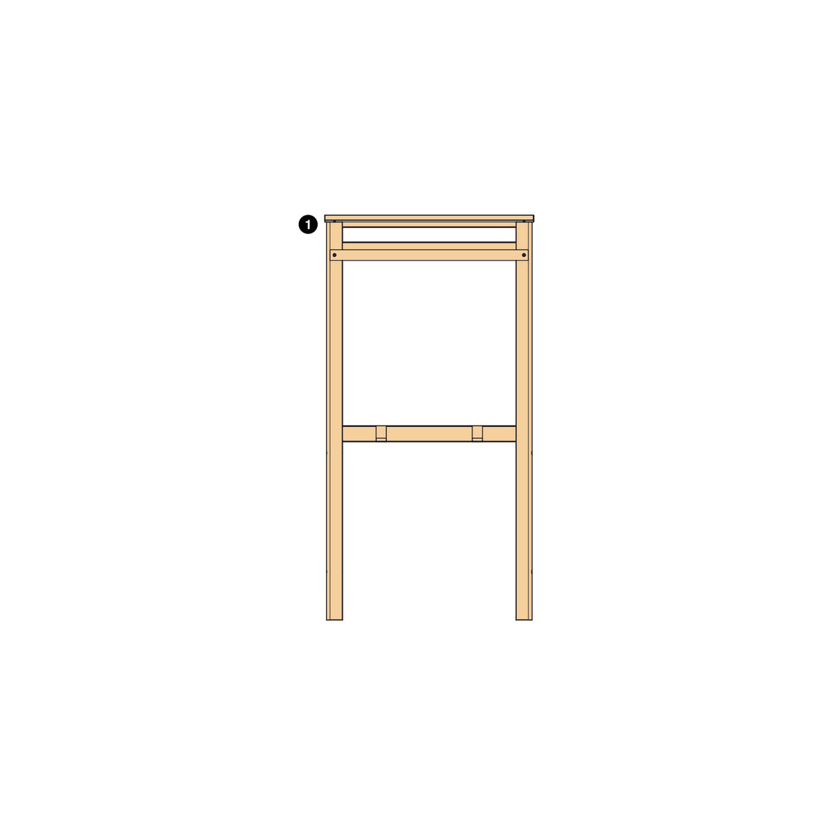 Folding Artist EZ Easel  - LP0580 - White and Blackboard Assembly - Part #1
