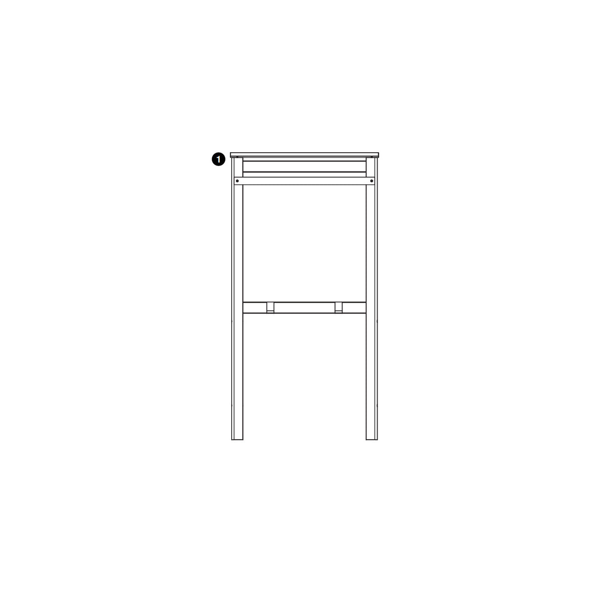 Folding Artist EZ Easel  - LP0580 - White and Blackboard Assembly - Part #1