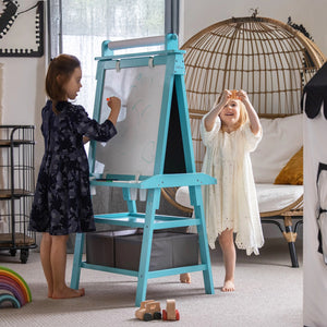 Kids wooden double-sided easel with paper roll