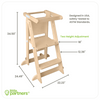 Measurements and platform heights for the Learn N Fold Learning Tower.