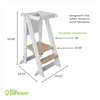 Measurements and platform heights for the Learn N Fold Learning Tower.