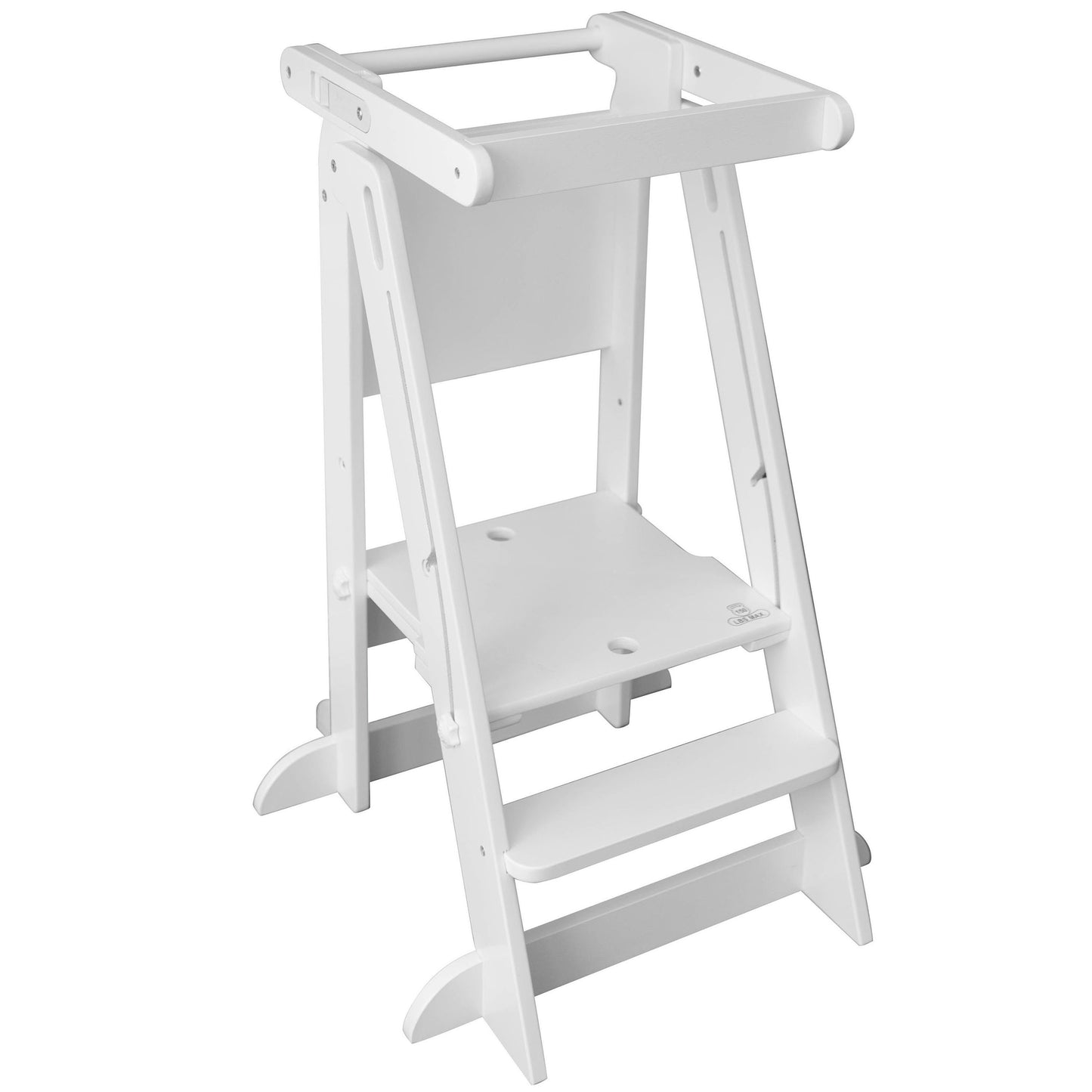 A silhouette picture of the Learn N Fold Learning Tower in Soft White.