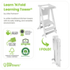 The Learn N Fold Learning Tower is made from non toxic materials. It folds to a compact size for storage.