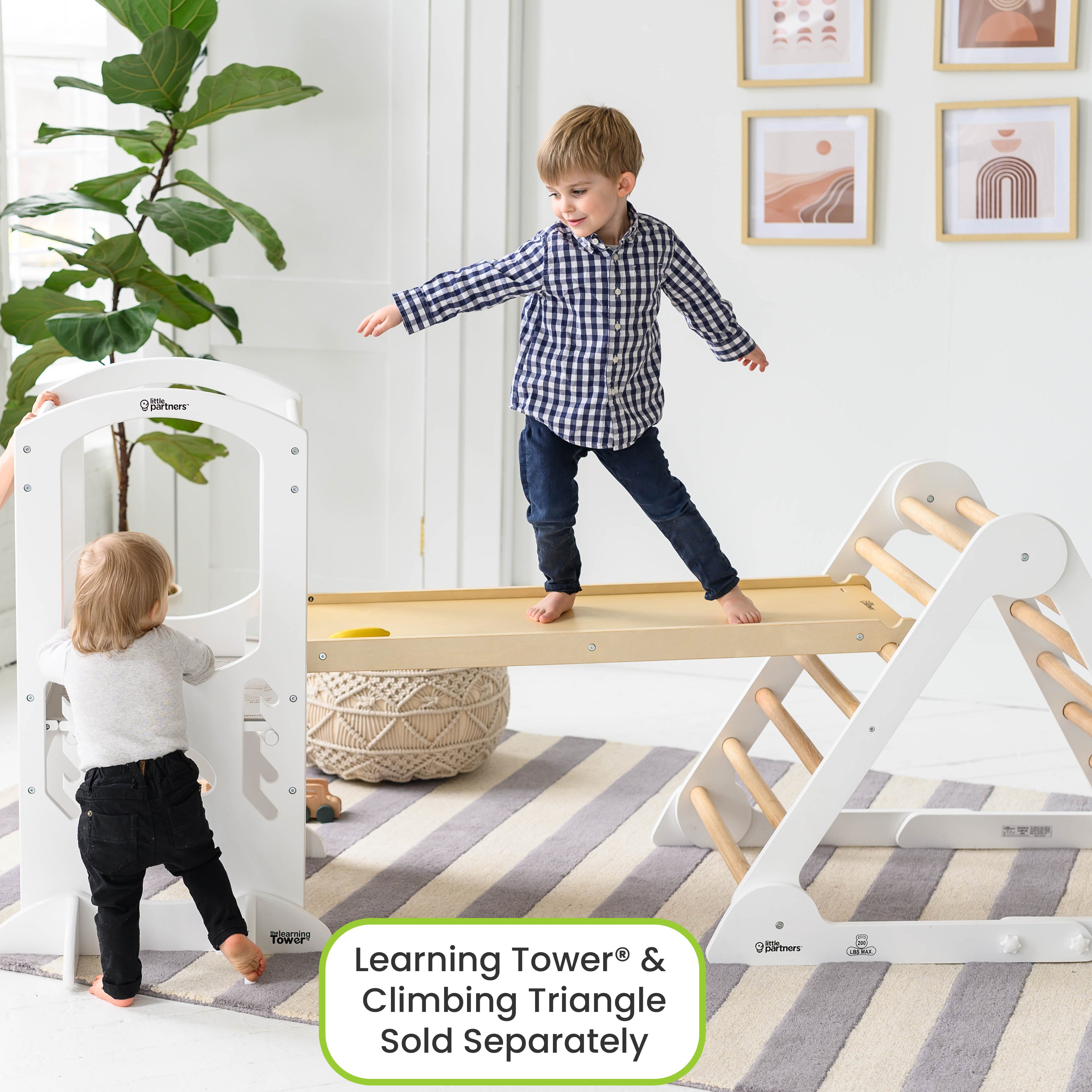 2-in-1 Montessori Climbing Ramp Slide for Toddlers