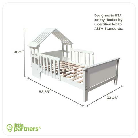 Measurements of the Lil House Toddler Bed.