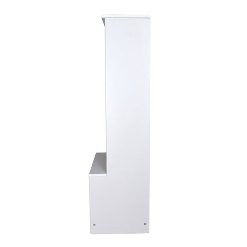 A side view silhouette of the Learn N Store Cubby in Soft White.