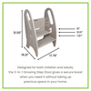 Measurements of the 3-in-1 Growing Step Stool.