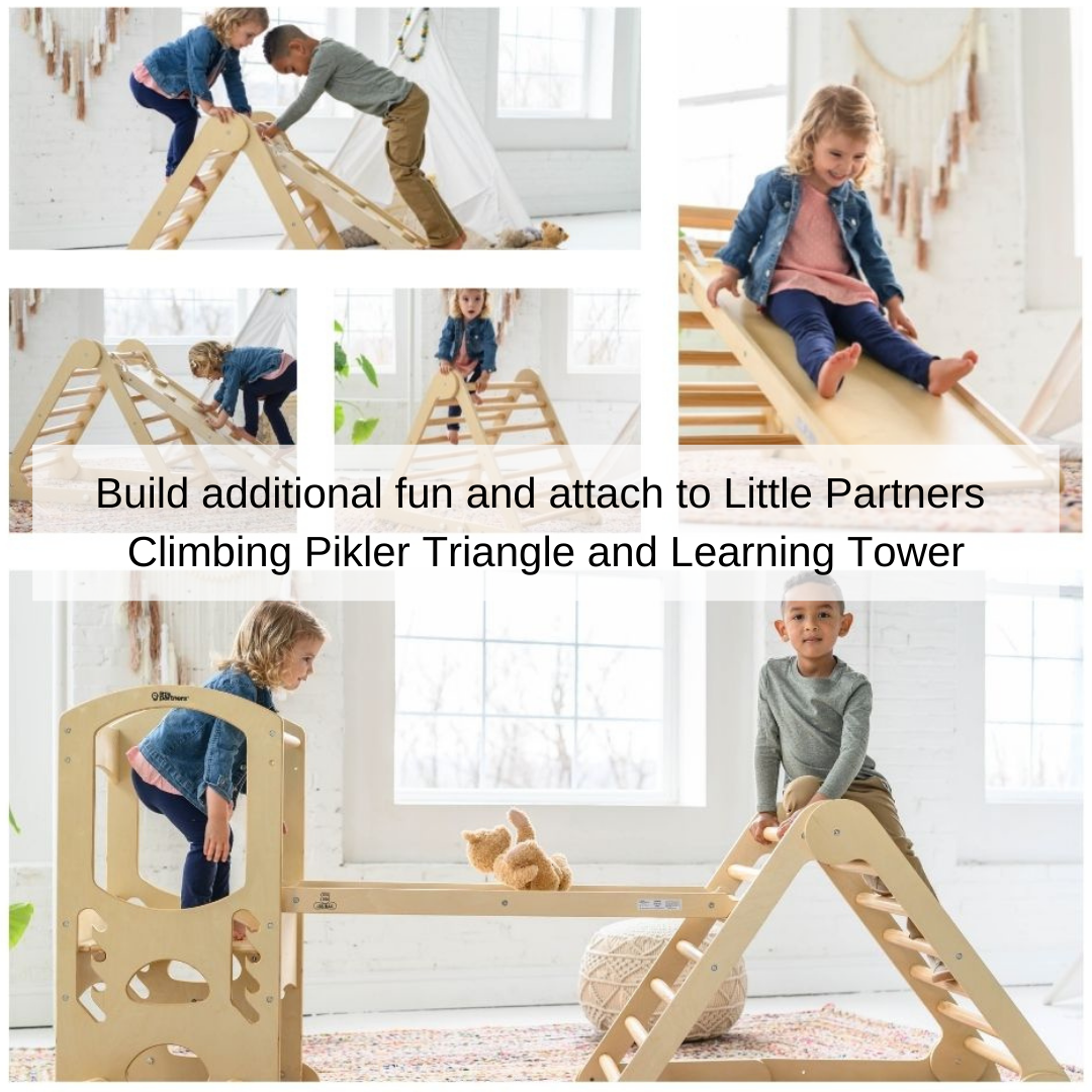 2-in-1 Montessori Climbing Ramp Slide for Toddlers –dd Little Partners