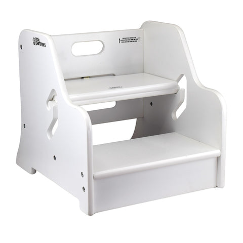 A silhouette of the StepUp Step Stool in Soft White.