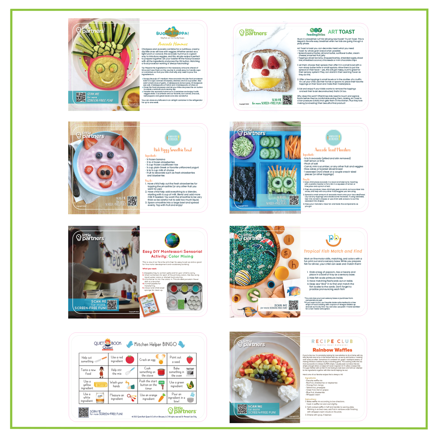 The Chef Series Learning Tower comes with recipe cards for inspiration.