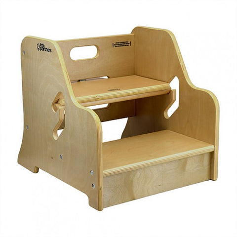 A silhouette of the StepUp Step Stool in Natural color.